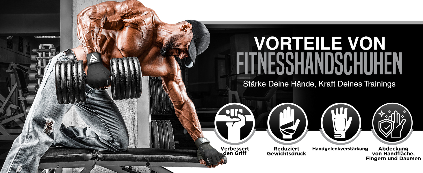 Рукавички для тренувань RDX Fitness з фіксаторами зап'ястя, 15 дюймів, захист від ковзання, для важкої атлетики, пауерліфтингу, чоловічі/жіночі