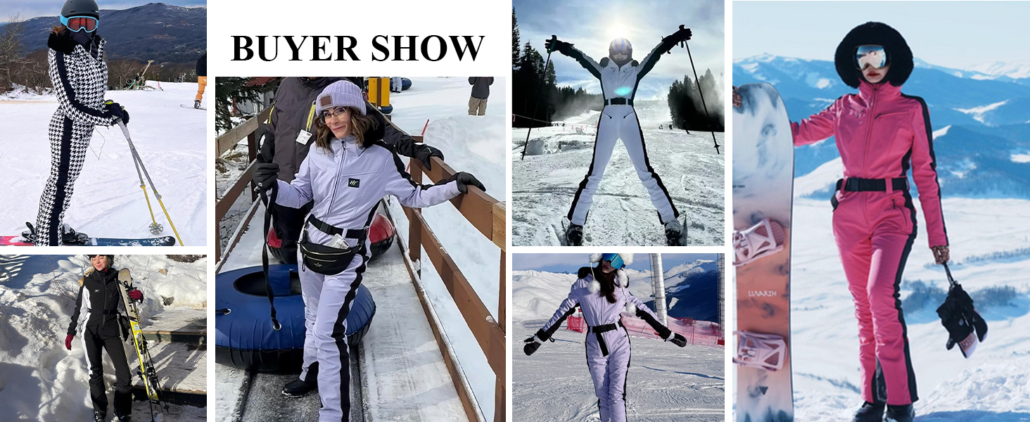 Жіночий гірськолижний костюм-комбінезон HOTIAN. Водонепроникний, вітронепроникний, теплий зимовий костюм для сноуборду та лиж. Білий/Чорний.