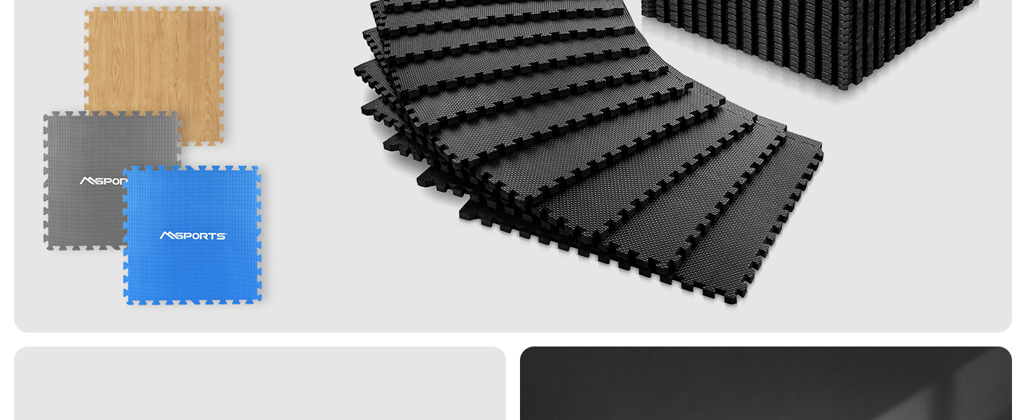 Набір захисних пазл-матів для підлоги MSPORTS Premium (8 шт, 3.2 м²) — протиковзаючий килимок для йоги, фітнесу та тренувань у домашньому залі, дизайн під світле дерево