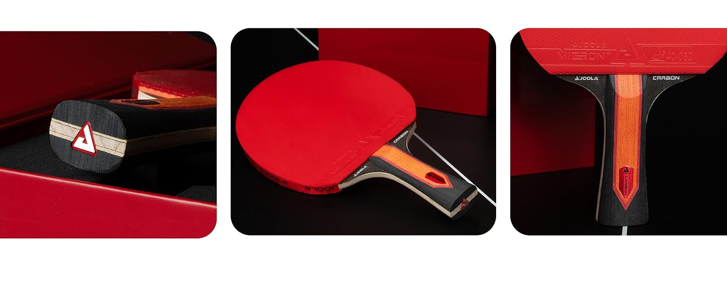 Стіл тенісний, ракетка JOOLA RED Carbon X – High-End з покриттям Micron+ та губкою CLOUDBLAST