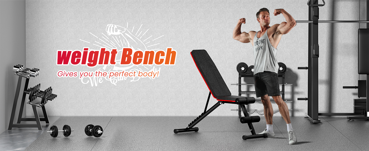 Складана регульована лава для гантелей 8-в-1, багатофункціональна тренажерна лава для вправ на весь корпус, витримує до 360 кг, для дому та спортзалу