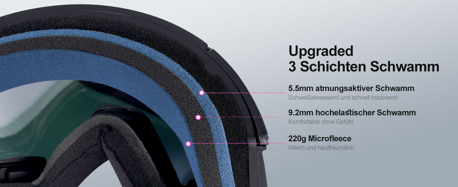 Одоланд Скі-маска для сноуборду та лиж для жінок та чоловіків з 2 змінними лінзами та чохлом, антитуманне покриття, захист від УФ-променів, сумісна з шоломом, для хлопчиків та дівчаток, чоловіків та жінок, темно-сріблястий (VLT 15%)