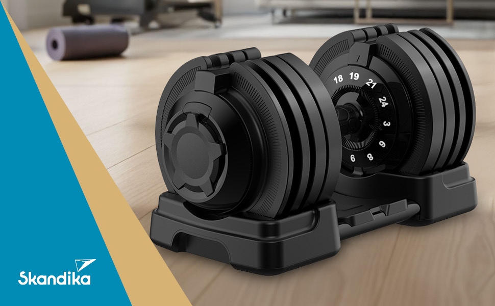 Штанга Skandika Hanteln Paino, регульована: гантелі, штанга, гиря, 1.5-24 кг. Набір гантелей для дому та спортзалу.