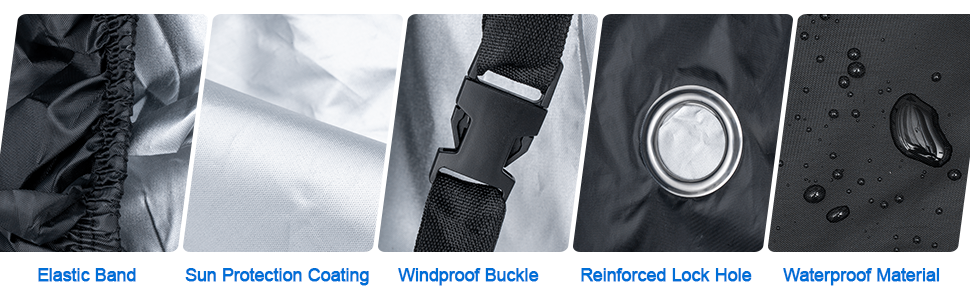 Водонепроникна накривка для мотоцикла Carehabi, 245x105x125 см, XXL, для мопедів, ролерів, ендуро, вуличної техніки