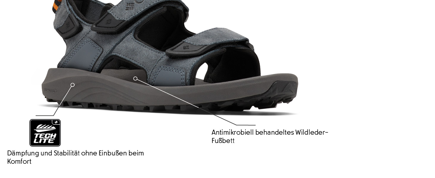 Columbia Trailstorm Hiker 3 Strap: Чоловічі трекінгові сандалі, чорно-сірі, 41 EU
