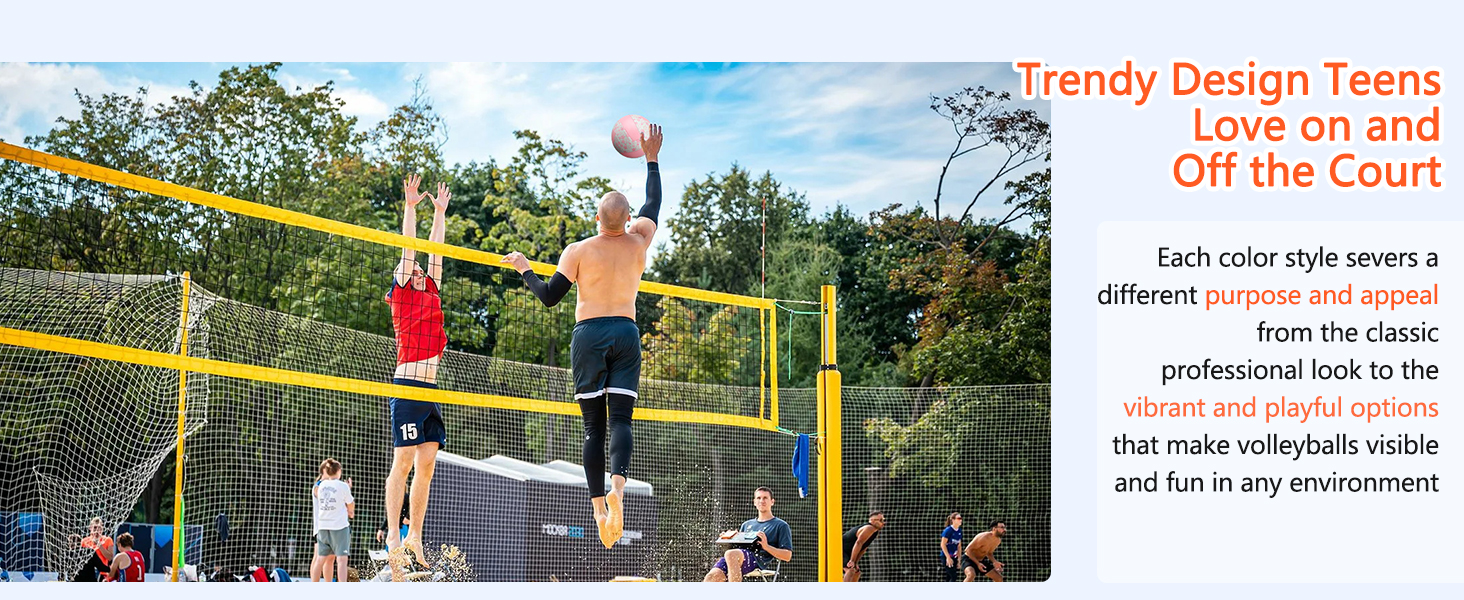 Волейбольний м'яч Aipwerer: для тренувань, пляжу, залу. Водостійкий, Soft Touch, рожевий. У комплекті насос та сумка