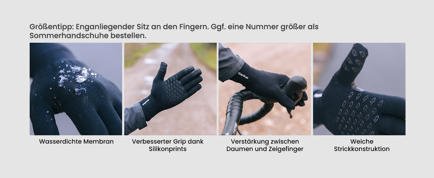 Велосипедні рукавички GripGrab: водонепроникні терморукавички для їзди на велосипеді, чорні, XS-S