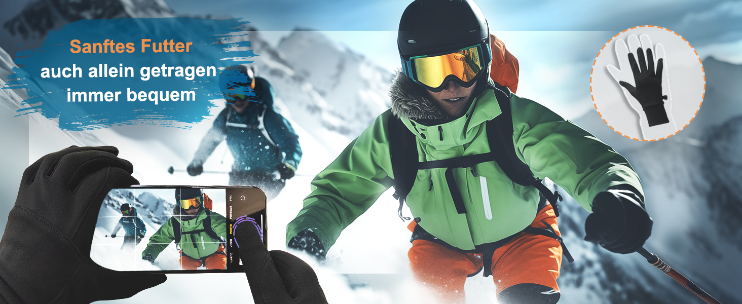 Рукавички сенсорні для велоспорту, чорні. Чоловічі/жіночі, нековзкі, вітронепроникні, для велосипеда, бігу, катання, лижного спорту. Зимові рукавички.