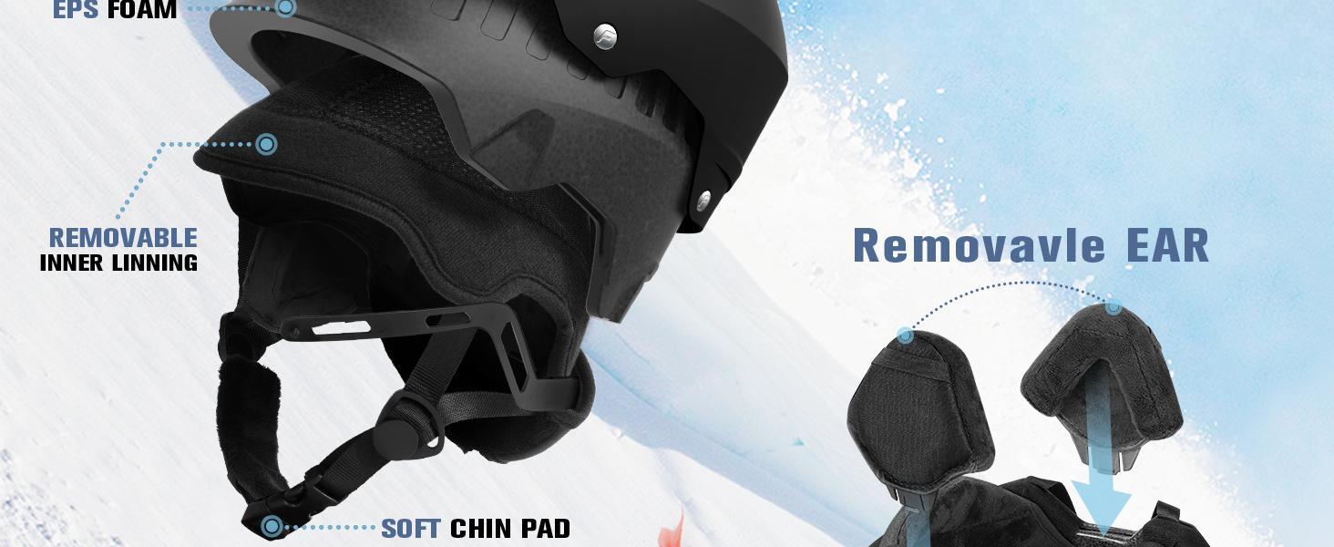 Шолом гірськолижний Findway для чоловіків та жінок, унісекс, з вентиляцією, для катання на лижах/сноуборді, розмір L (59-63 см), колір чорний