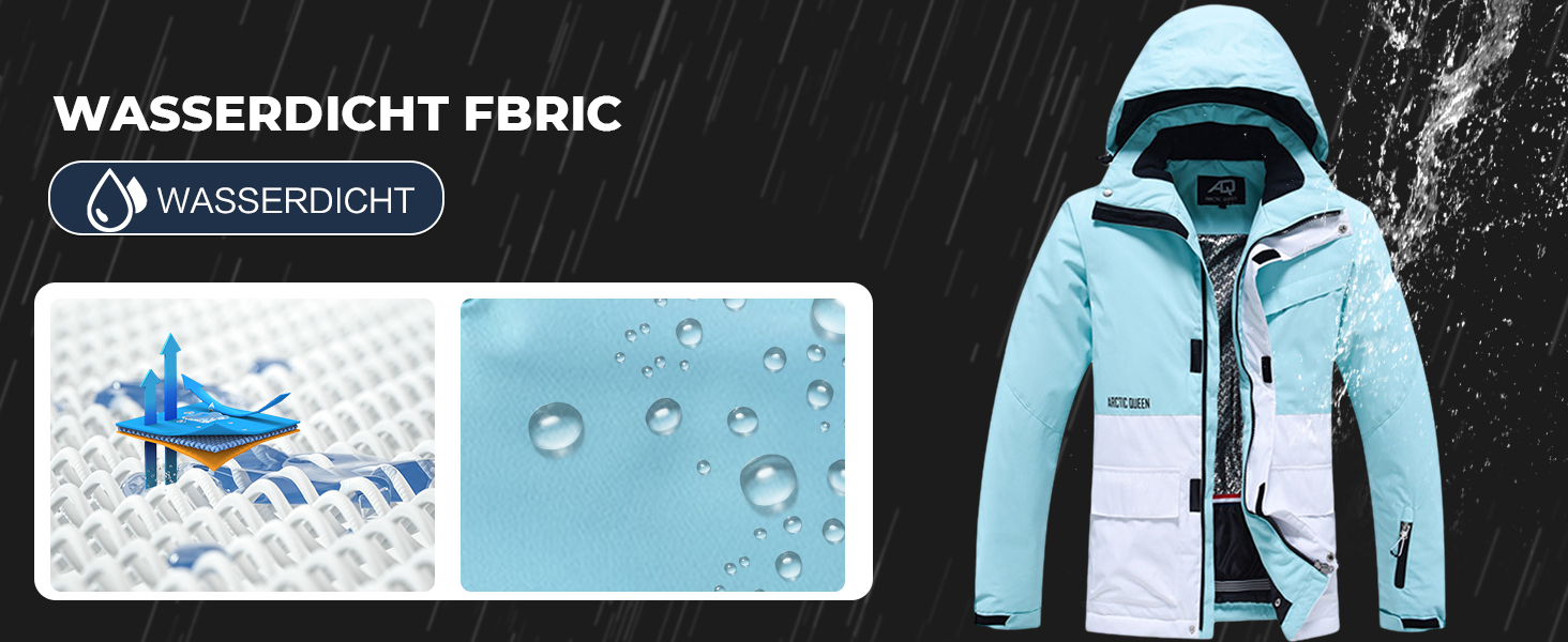 Жіночий комплект гірськолижний (куртка та штани) ALSOGO, чорний, 2XL, водонепроникність 10.000 мм, тепла зимова куртка з капюшоном, для катання на лижах та сноуборді