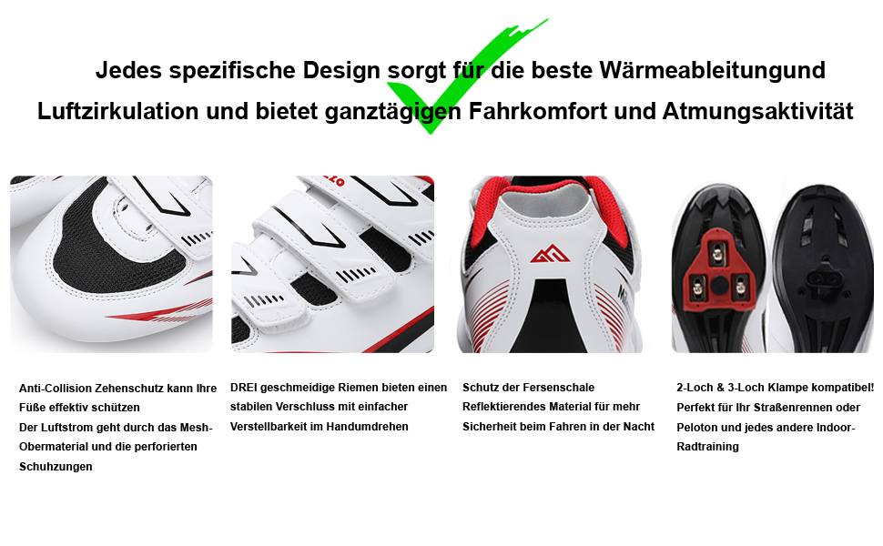 Чоловічі велотуфлі Milazzo для шосе, MTB та велотренажера – дихаючі, сумісні з SPD, SPD-SL, Look Delta, чорний, 45 EU