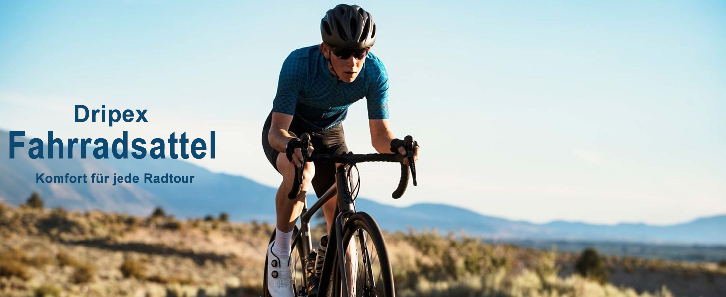 Велосипедне сідло Dripex для чоловіків та жінок: зручне, м'яке, гелеве, водонепроникне, ергономічне. Підходить для MTB, Citybike, шосе. Колір: блакитний