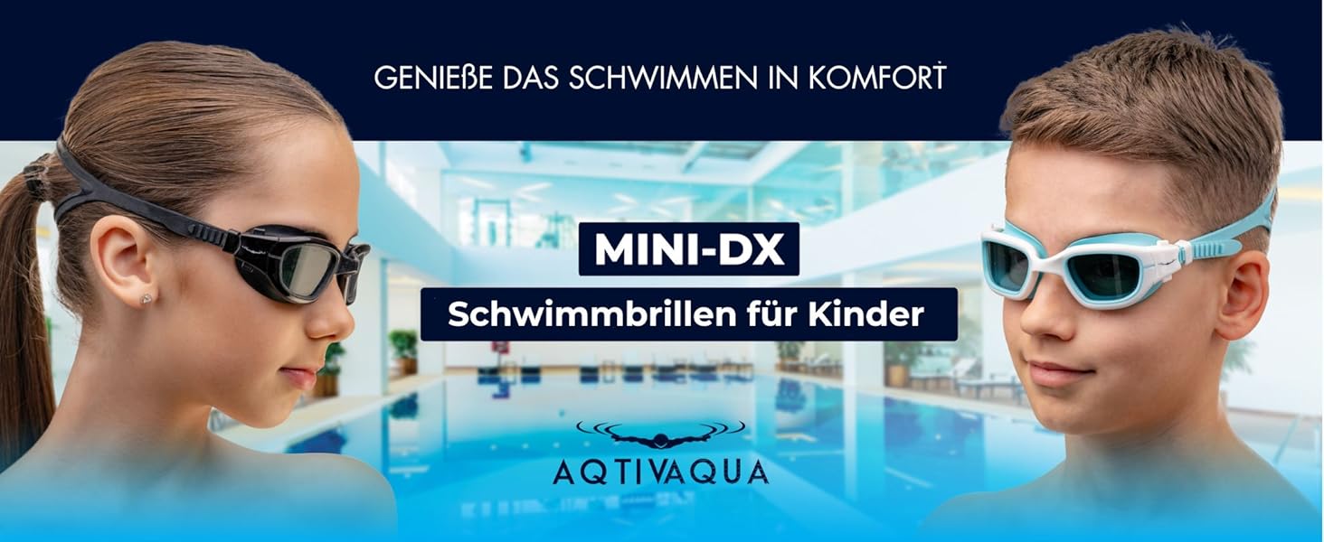 Дитячі плавальні окуляри AqtivAqua MINI-DX, антифог, не протікають, для хлопчиків і дівчаток