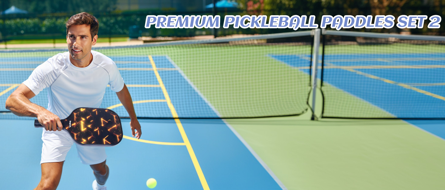 Набір для піклболу JOY SPOT! 2 ракетки, 4 м'ячі, сумка – Легкі ракетки з фібергласовою поверхнею для чоловіків, жінок та початківців – Ідеально для гри в приміщенні та на вулиці