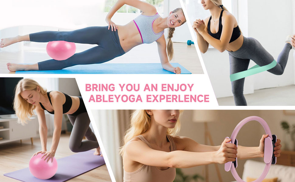 Набір для пілатесу: кільце Magic Circle, еластичні стрічки, м'яч, шкарпетки, тренажер для пресу та гнучкості, чорний