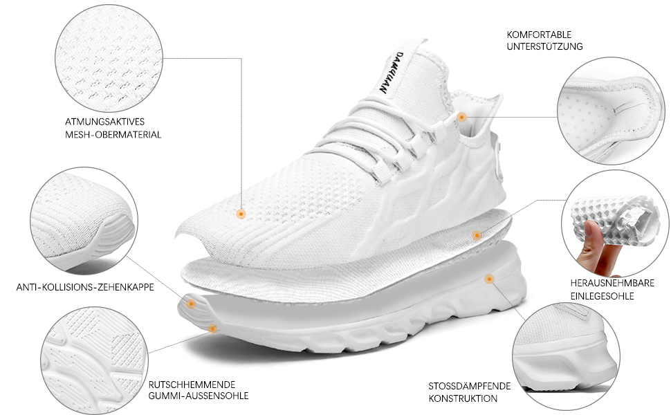 Чоловічі кросівки для бігу та занять спортом Linenghs: легкі, дихаючі, для вулиці та фітнесу, чорні, 45 EU