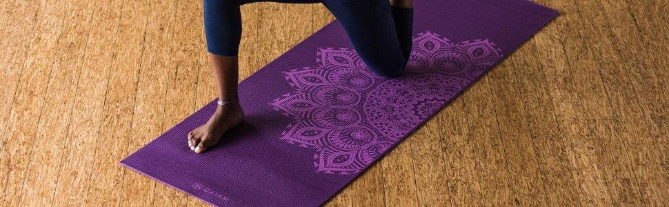 Килимок для йоги Gaiam - Преміум 6 мм нековзний, цитронний сонячний годинник