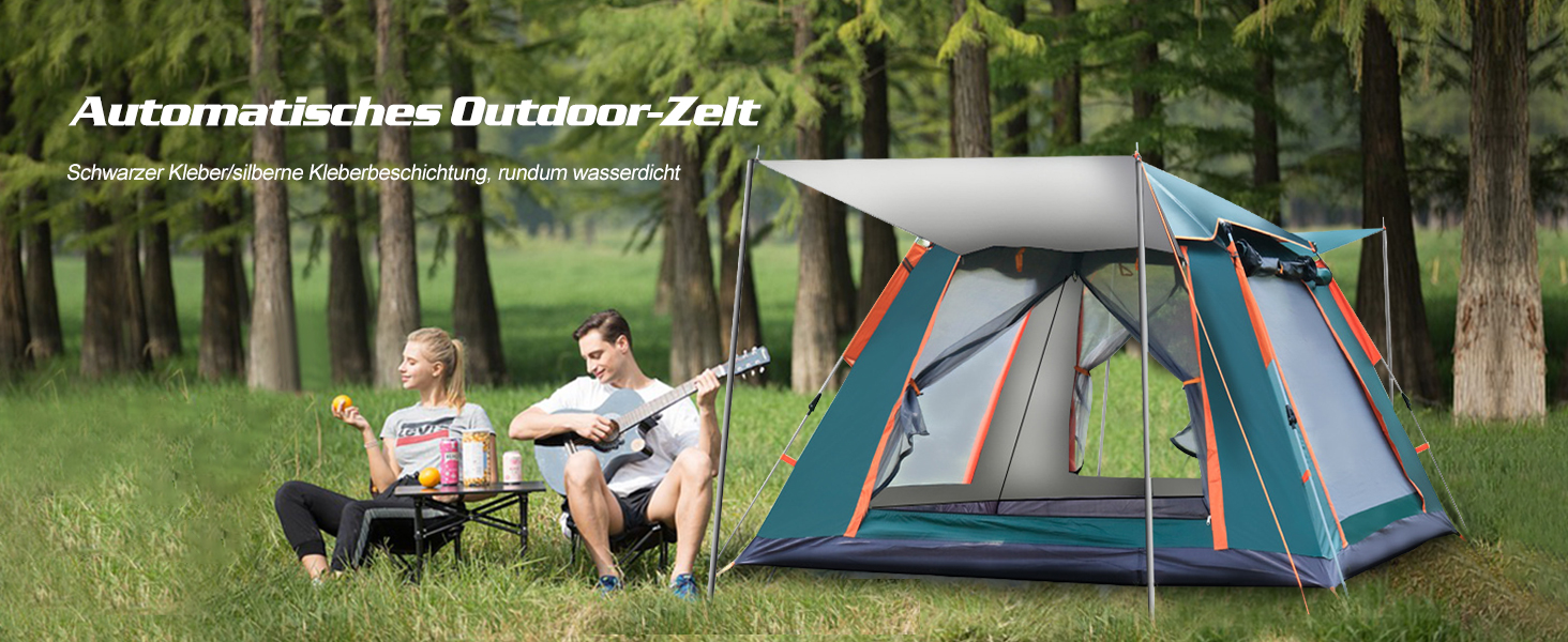 Намет туристичний Ergocar водонепроникний, легкий, Pop-Up, для 3-4 осіб, зелений, вініл