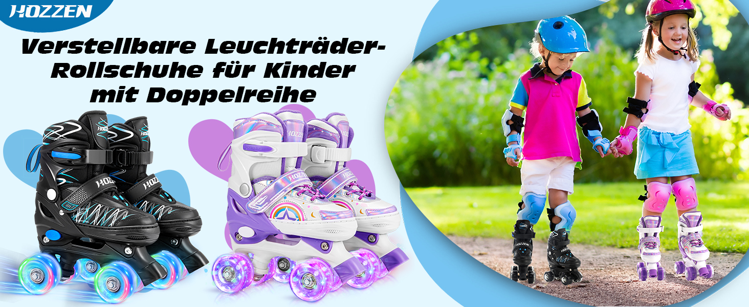 Ролики дитячі ролики для дівчаток та хлопчиків, 4 розміри, регульовані, для початківців, зручні, дихаючі, ролики для дітей, подарунок на Різдво та день народження, Roa-Violette (S, Blue-Black)