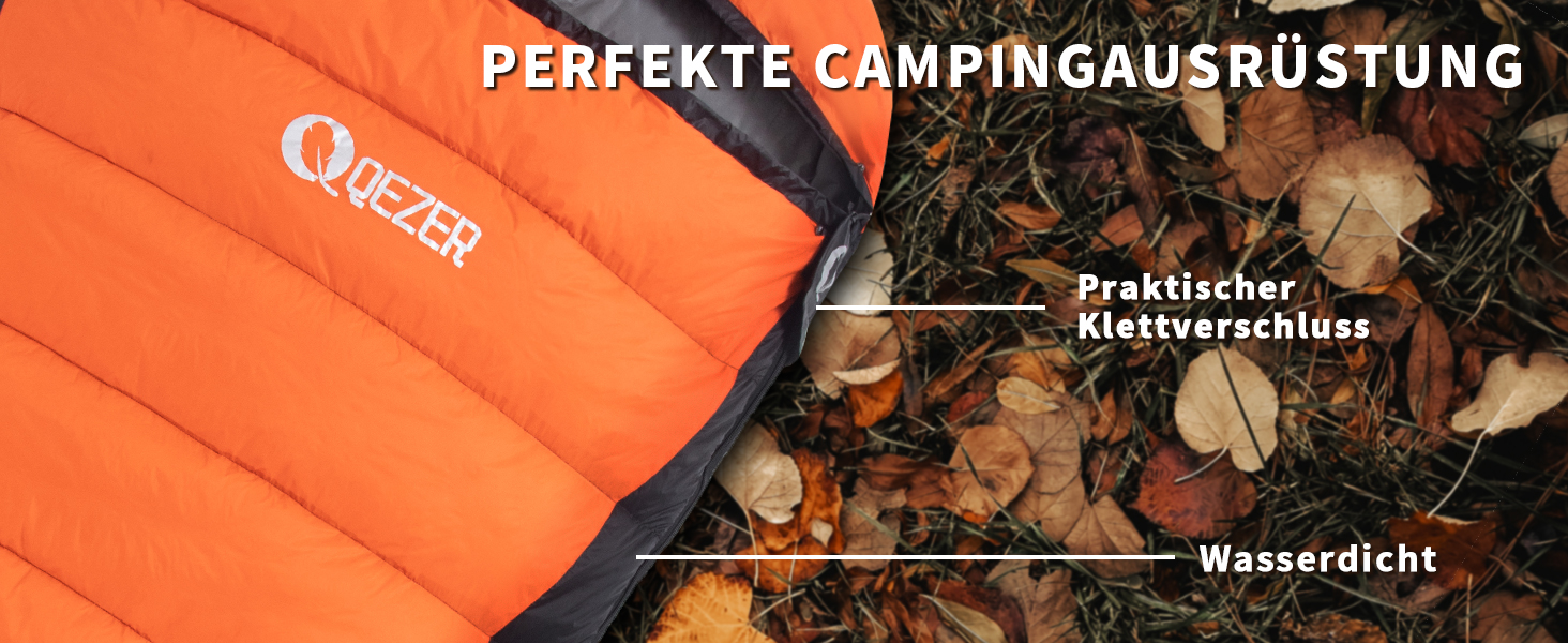 Сплячий мішок пуховий зимовий, 600FP+ преміум-пух, 12°C -24°C, легкий та теплий для 3-4 сезонів, кемпінг, трекінг, походи, оранжевий