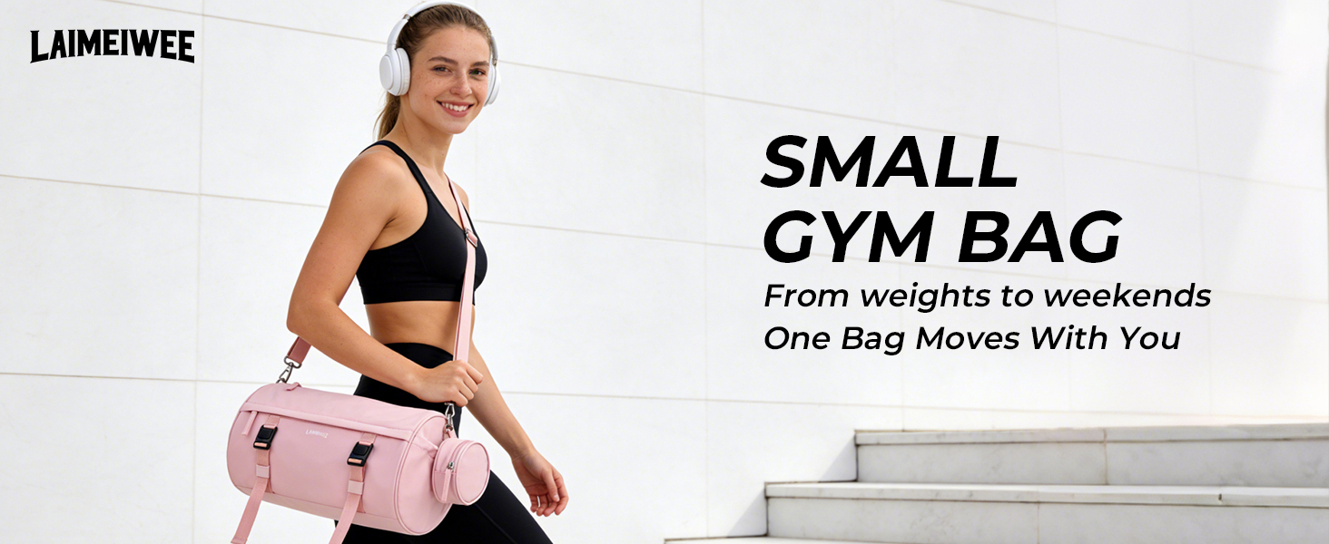 Спортивна сумка 11Л для фітнесу та йоги, водонепроникна сумка для тренувань з відділенням для мокрих речей та ременем для килимка, компактна дорожня сумка-вікенд для залу, басейну та сауни (Чорна)