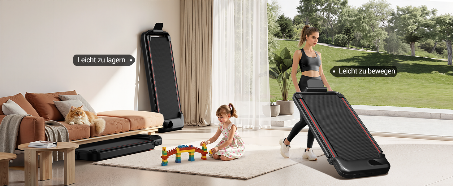 UMAY Бігова доріжка з нахилом 15%, біговий килимок для дому, складаний, з трійною амортизацією та пультом дистанційного керування, максимальне навантаження 136 кг, нахил 15%