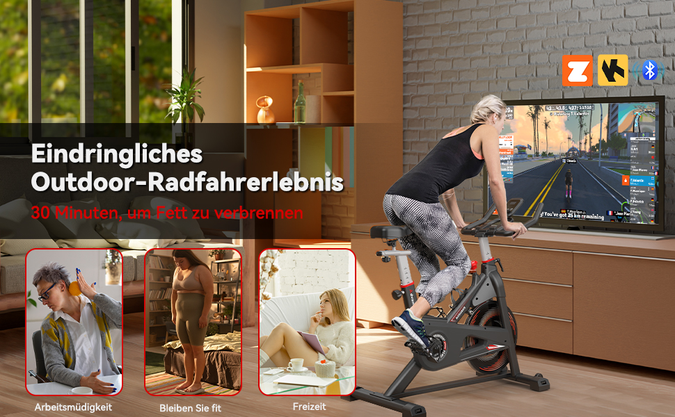 Велотренажер для дому Advamsoler з LCD-монітором та тримачем для планшету. Безшумний ергометр для кардіотренувань до 160 кг. Чорний/Червоний з додатком