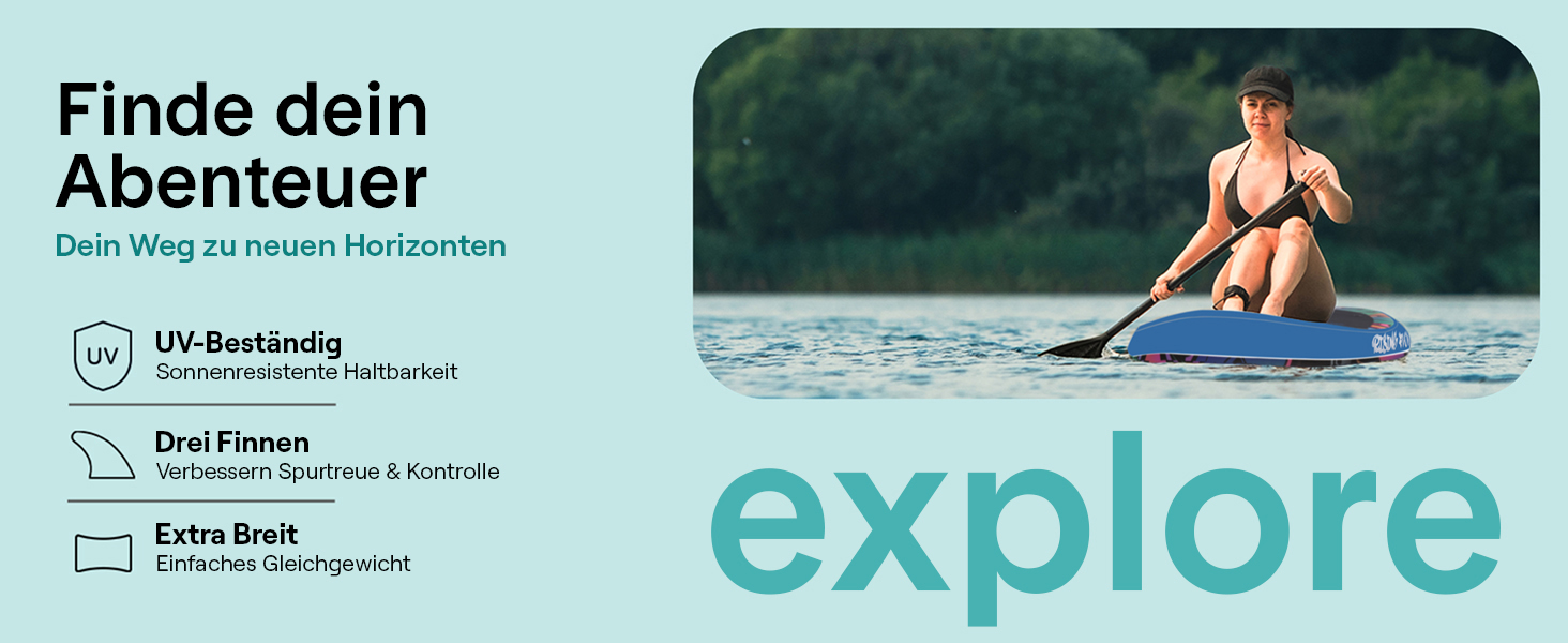 Надувний SUP Серінелайф: комплект для сапсерфінгу з веслом, насосом та сумкою. Підходить для дітей та дорослих, чорний. Макс. вага: 155 кг