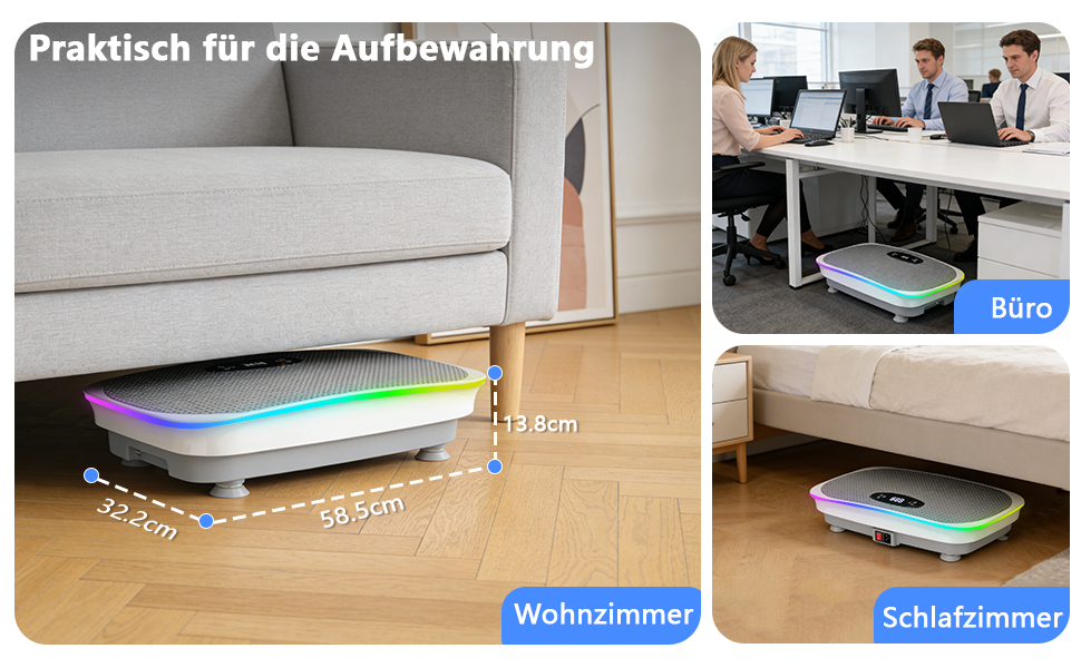 Віброплатформа для фітнесу вдома Rüttelplatte Sport 350LBS з Bluetooth, пультом та 4 гумовими стрічками