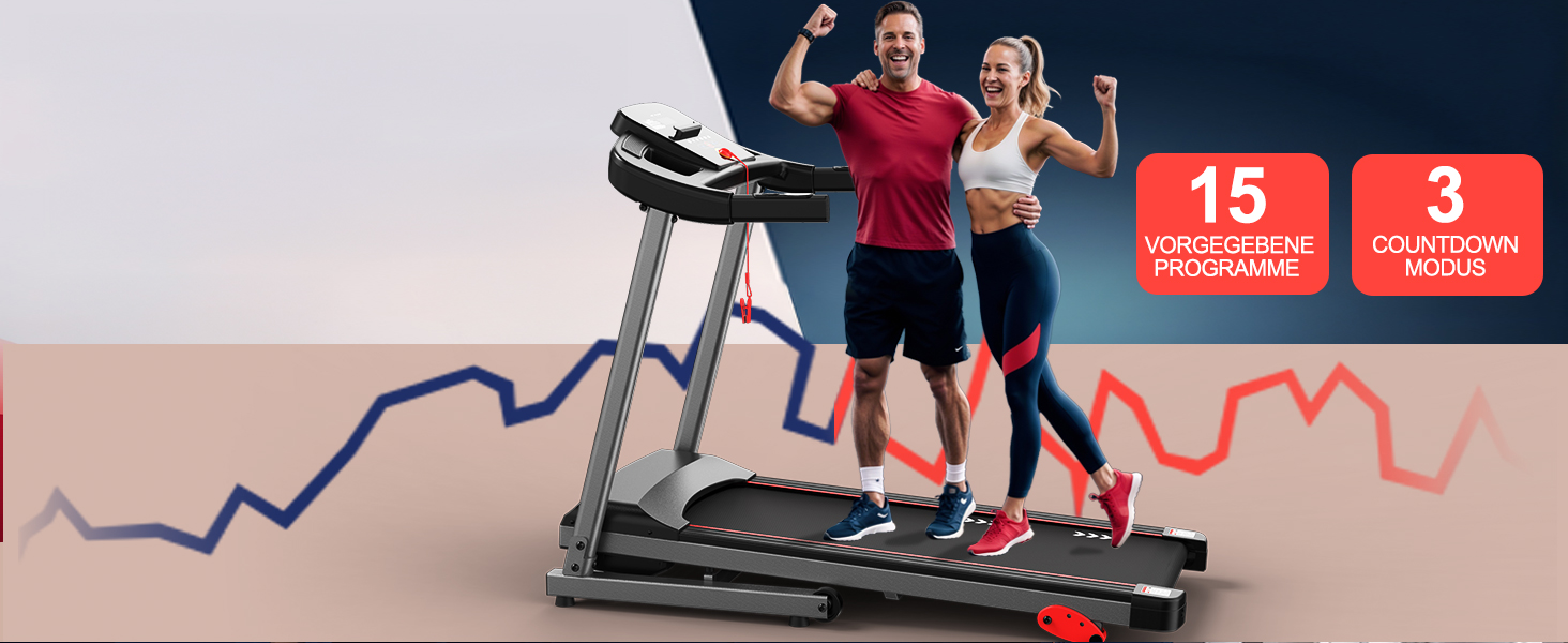 CharonFit T300: Складний біговий тренажер для дому з регулюванням нахилу до 12 км/год, 2.5 PS, вантажопідйомність 120 кг, сумісний з додатком, 2 роки гарантії, чорний