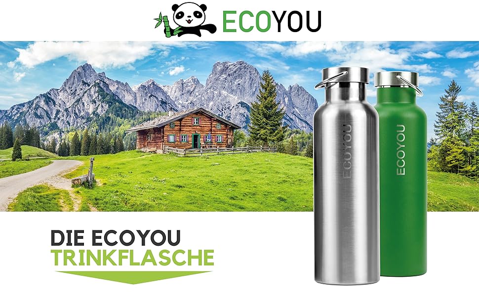 Термос-бутилка EcoYou з нержавіючої сталі 750 мл, подвійні стінки, для гарячих і холодних напоїв, ізотермічна пляшка для спорту та активного відпочинку