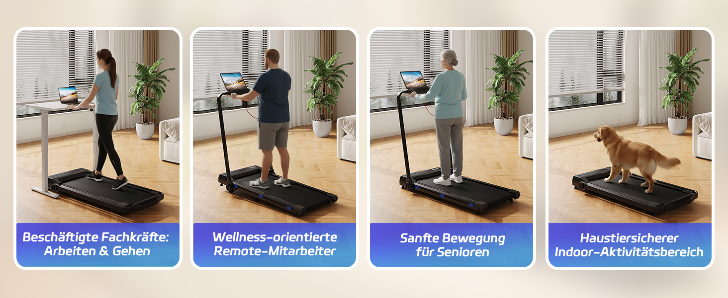 JUMMICO Ходункова доріжка для дому, складана, з робочим столом, ширина доріжки 40 см, швидкість 1-12 км/год, тримач для планшета, з додатком та магнітною пульт дистанційного керування