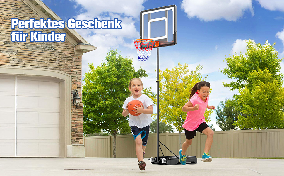 Баскетбольний кошик вуличний регульований 128-305 см на колесах для дітей, підлітків та дорослих