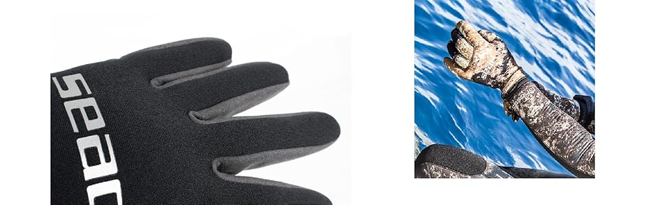 Рукавички для дайвінгу та снорклінгу Seac Ultraflex 2-5 мм, чорні, унісекс, XS-XXL