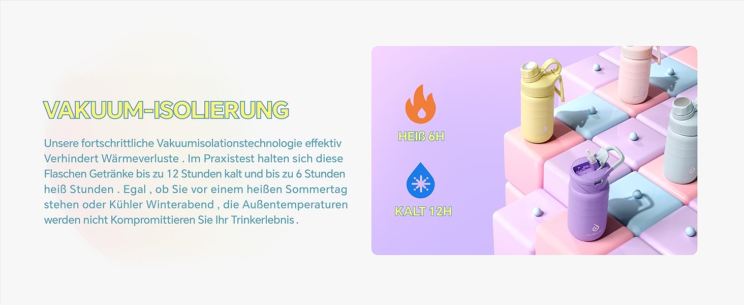 Термос IDEUS з нержавіючої сталі, 32oz (946 мл), подвійні стінки, спортивна пляшка, металева термокружка з герметичним кришкою, колір Seladon