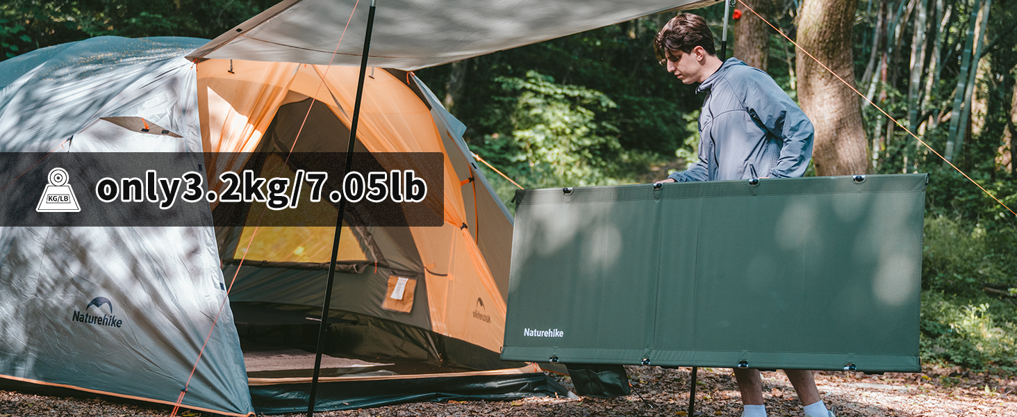 Кемпінгове ліжко Naturehike Ultraleichtes - легке, портативне, складне ліжко з сумкою для транспортування. Ідеально для кемпінгу, походів, відпочинку на природі та дому. Чорний колір.