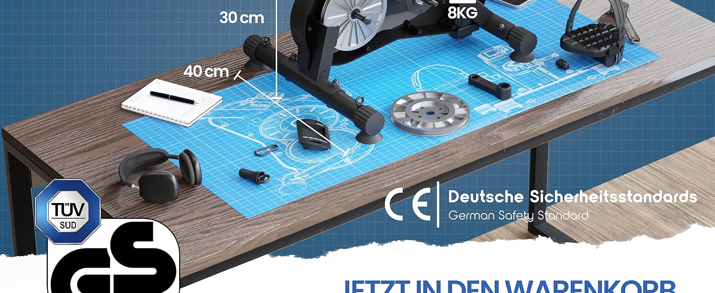 Тренажер для ніг та рук HELDENWERK Pedaltrainer PRO Set — домашній велотренажер для літніх людей та реабілітації, безшумний, сертифікований TÜV/GS
