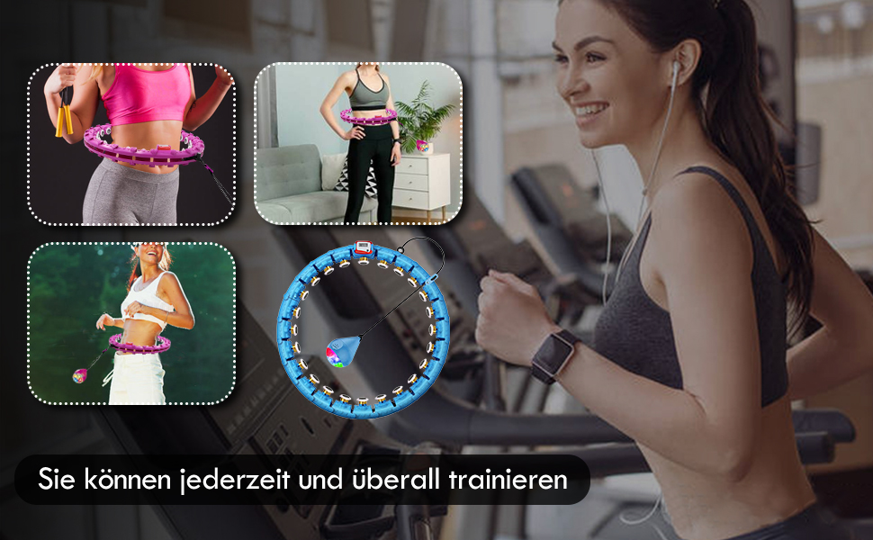 Масаж для схуднення та Fitness Smart 24 портативні та регульовані фітнес-обручі для дітей/дорослих/початківців для схуднення та фітнесу New Upgrade (BLUE)