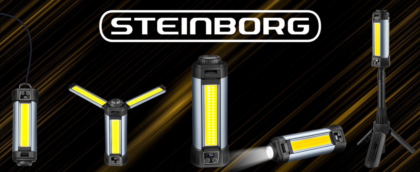 Багатофункціональний ліхтар 12 в 1 з LED, акумулятором, магнітом та телескопічною штангою: ліхтар для кемпінгу, ліхтарик, робочий ліхтар для майстерні, powerbank – для саду, відпочинку на природі та не тільки