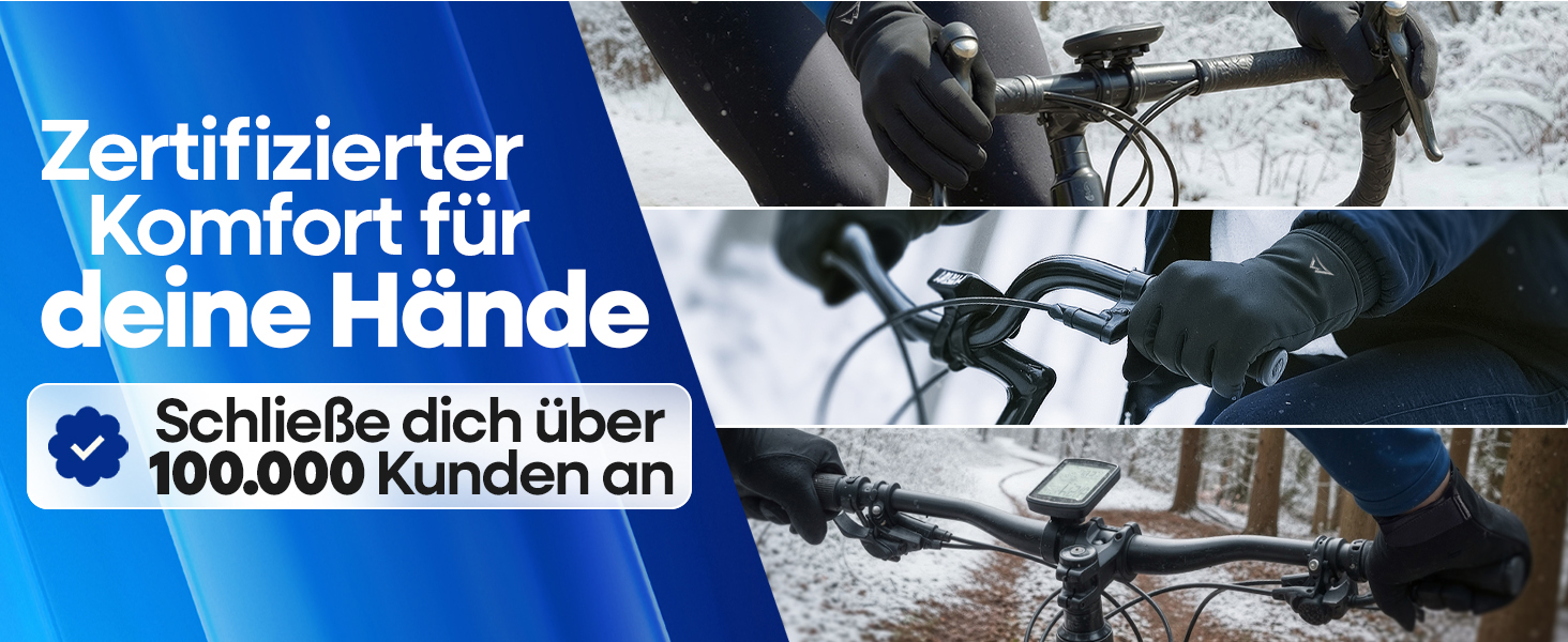 Велосипедні рукавички Nextcover® Winter для чоловіків та жінок TheroShield 2.0 I Унісекс, розмір S-XXL I Водонепроникні та теплі зимові рукавички для велосипеда