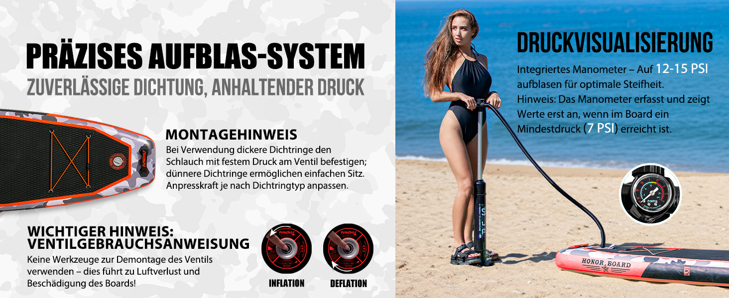 Надувний SUP Борд FunWater 10'10' - комплект з аксесуарами (чорний/зелений)