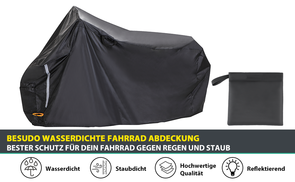 Водонепроникний чохол для велосипеда Besudo 210x120x80 см - захисна накривка для 1-2 велосипедів, E-bike, преміум якість
