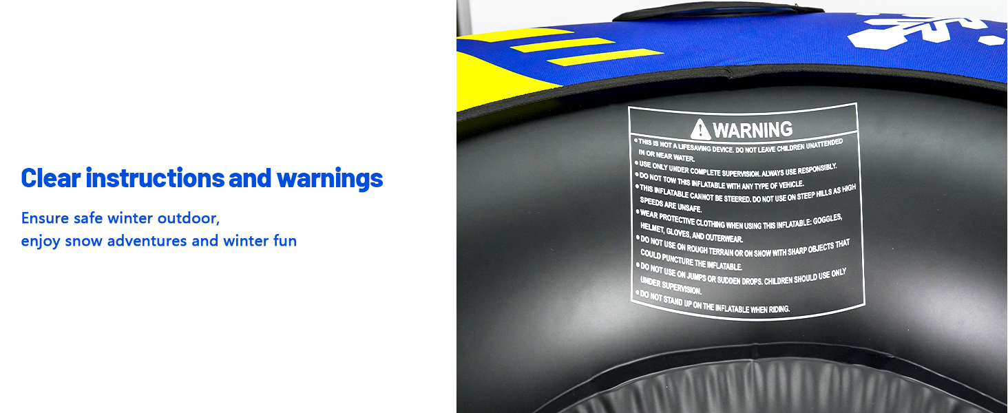 Надувний сніговий санки ZMLM, 120 см, для дорослих та дітей, міцний, з канвасом, зимові розваги для сім'ї
