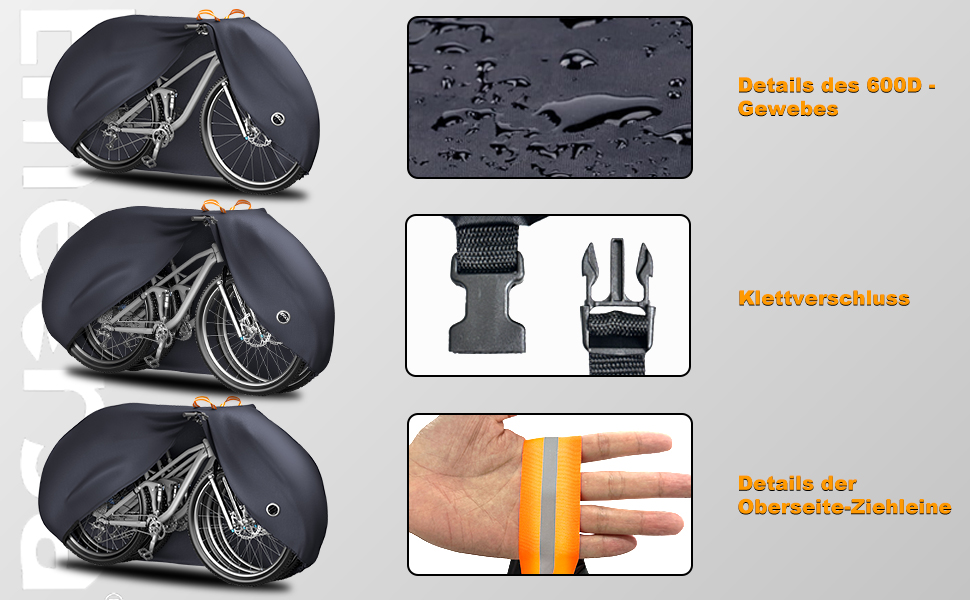 Водонепроникний чохол для велосипеда Emersa 600D Oxford, 180x70x110 см, для 1 велосипеда, темно-синій