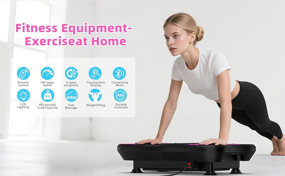 Вібраційна платформа QEIFEII для тренувань всього тіла, побудови м'язів та формування фігури. 200 швидкостей, вантажопідйомність 180 кг