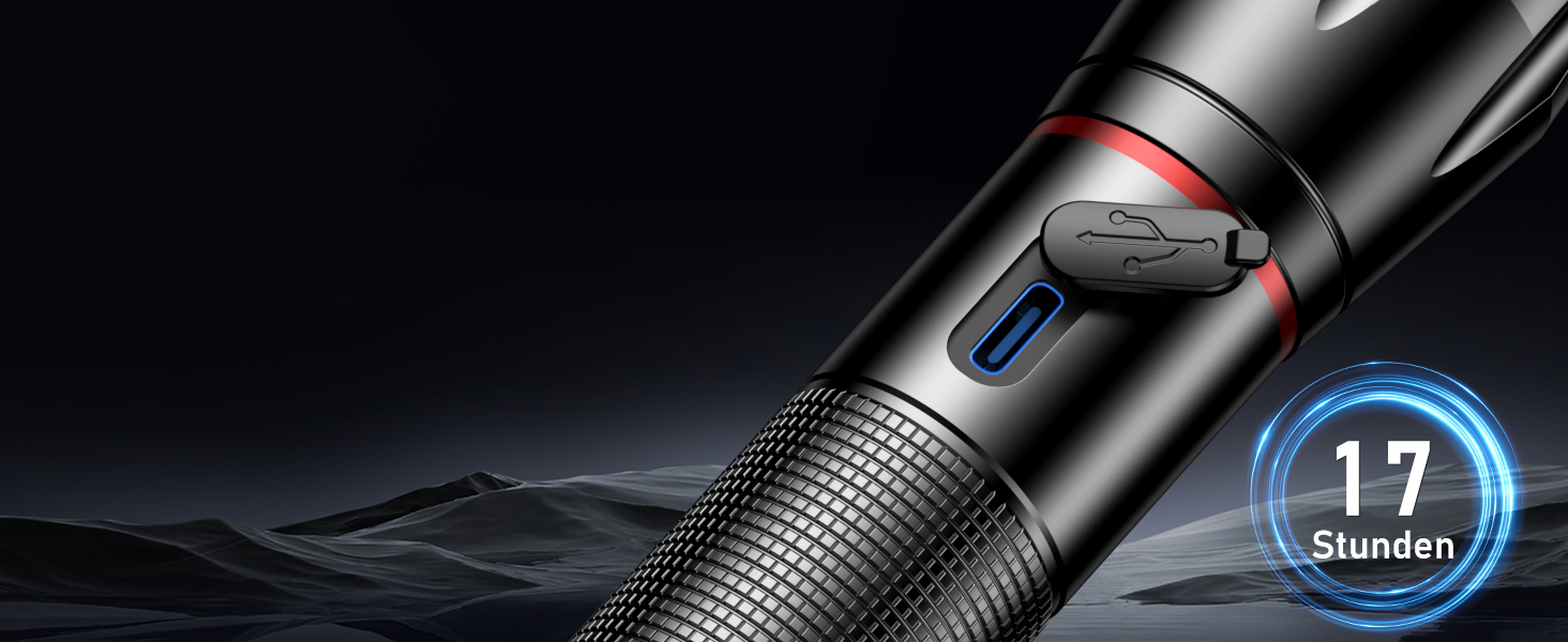 LED ліхтарик Blukar з зарядкою, 2000L, Zoom, 5 режимів, водонепроникний IPX6, для кемпінгу, туризму, риболовлі, активного відпочинку та надзвичайних ситуацій