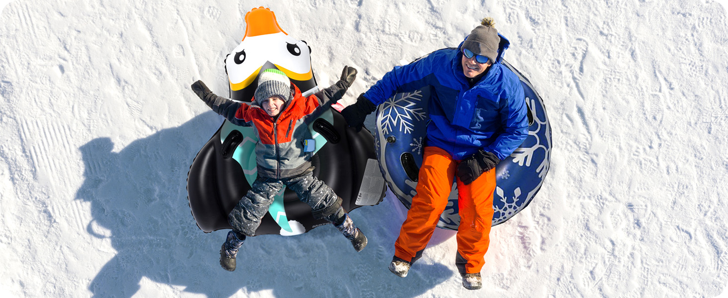 Надувний санки-пончик, труба для снігу. Іграшка для снігу для дорослих та дітей. Чудовий варіант для сімейного відпочинку на природі, катання на снігу після катання на лижах або сноуборді.