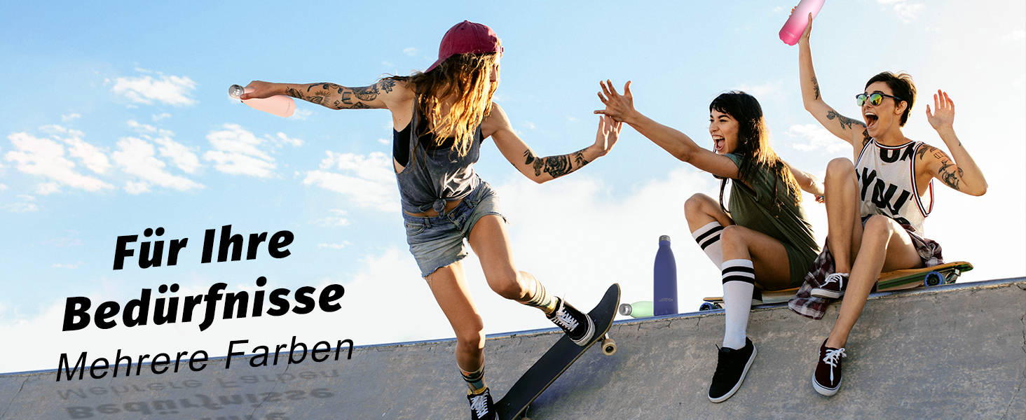 Термос-пляшка для спорту WATERSY 500 мл, нержавіюча сталь, дитяча, з подвійними стінками, чорна, без BPA