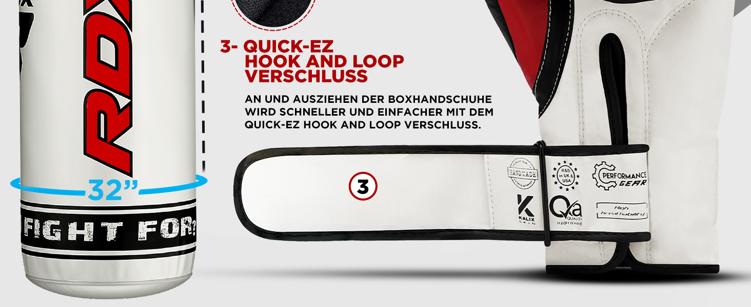 Дитячий боксерський мішок RDX, 60 см, комплект для кікбоксингу, боксу, MMA, карате, муай-тай, шкіра Maya Hide, білий (без рукавичок)