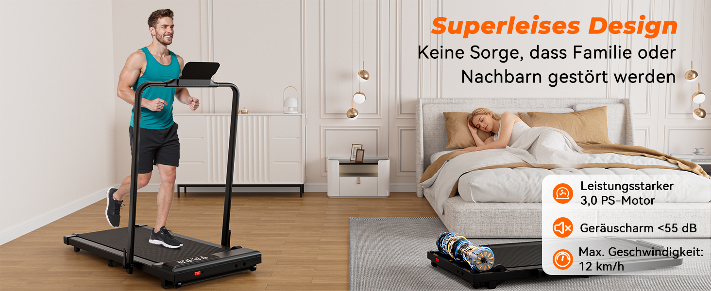 Бігова доріжка Superun Walking Pad з нахилом 6%, для дому, з додатком та пультом, до 12 км/год, витримує до 136 кг